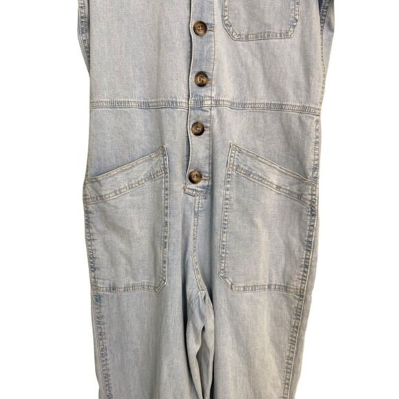 No Boundaries Jean Button Short Sleeve Jumpsuit XS - Picture 4 of 13